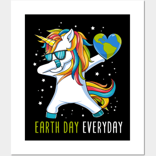 Dabbing Unicorn Earth Day Everyday Gift For Boys Kids Posters and Art